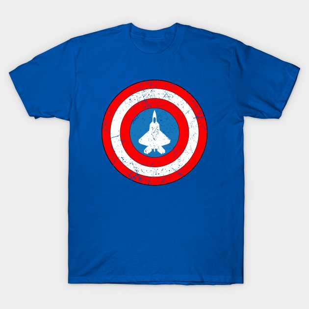 F-22 Raptor Shield Logo T-Shirt by Mandra